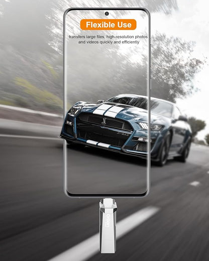 512G External Portable SSD USB Solid State Drive, Up to 1000MB/s USB 3.2 Gen 2 Solid State, Type C + A Dual Drive for iPhone15,16/ipad/Mac/Android/Windows Laptops, Silver