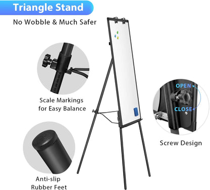 Easel Whiteboard - Magnetic Portable Dry Erase Easel Board 36 x 24 Tripod Whiteboard Height Adjustable Flipchart Easel Stand White Board for Office or Teaching at Home & Classroom (Black)