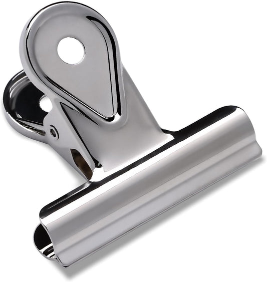 SIAMESE Bulldog Clips, 8 Pcs Binder Clips for Office & Kitchen, Multi-Purpose Binder and Food Bag Clamps for Sealing, Storage, Hanging (Silver)