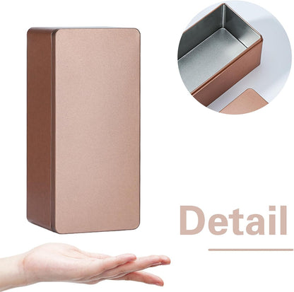 Metal Cash Box Money Holder Money Box for Cash Single Row Currency Tray Money Storage Box with Lid Cash Organizer Money Saving Organizer Money Gift Box Organizer Gold, 7.28 x 3.35 x 2.76 Inch