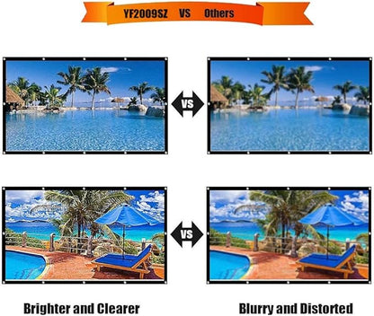 300 Inch Projector Screen Portable Outdoor Movie Screen, YF2009SZ Big Size Folding HD Projection Screen 16:9 for Home Theater/Office/Camping/Party