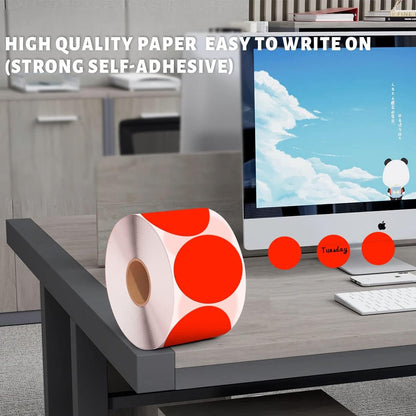 PARLAIM Fluorescent Red Color Coding Sticker 2 Inch, Round Circle Dot Labels 500pcs Inventory Moving Label