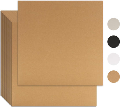 25 Pcs Book Board, Binder Board, Cover Board, Heavy Duty Chipboard for Book Binding, DIY Cardboard (Brown, 12 x 12 Inch 80PT)