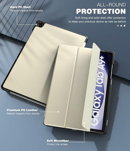 TiMOVO Case for Samsung Galaxy Tab A9+/A9 Plus 11 Inch 2023, Slim Lightweight Stand Hard Back Shell Protective Cover for Galaxy Tab A9+ Tablet SM-X210/X216/X218, Auto Wake/Sleep, Champagne Gold