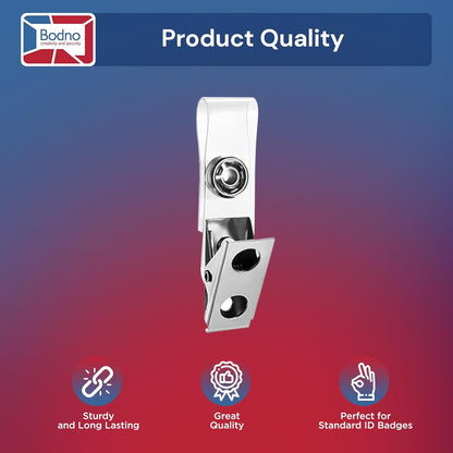 100 Pack - Bodno Clear Vinyl Badge Clips