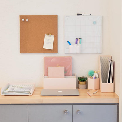 U Brands Frameless Square Cork Bulletin Board, Office Supplies, 14” x 14”, Natural, with Push Pins, 1 Count