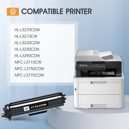 TN227 TN-227BK/C/M/Y High Yield Toner Cartridge 4 Pack: Compatible Replacement for Brother TN 227 TN-227 TN-223BK/C/M/Y TN223 for HL-L3270CDW MFC-L3770CDW HL-L3290CDW MFC-L3750CDW HL-L3210CW Printer
