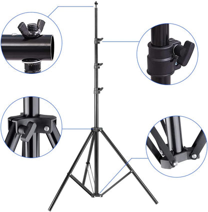 SLOW DOLPHIN 10x 8.5 ft Photo Backdrop Stand, Adjustable Photography Background Support System Stand for Photo Video Studio with Carrying Bag, Clips, Clamps
