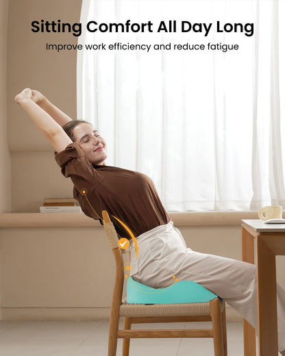 ProtoArc Extra Large Seat Cushions for Office Chairs, Ergonomic Memory Foam Seat Cushion for Home, Extra Cover, Car Seat Cushions for Driving, Pressure Relief Pad for Sciatica - Mint Green