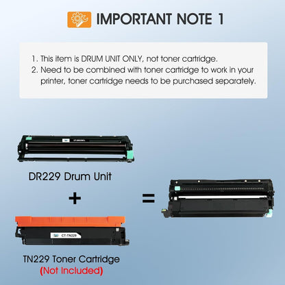 DR229 DR229CL Drum Unit 4-Pack Compatible Replacement for Brother DR229 DR-229CL for MFC-L3780cdw MFC-L3720cdw HL-L3220cdw HL-L3280cdw HL-L3295cdw DCP-L3560cdw Printer (Black Cyan Magenta Yellow)