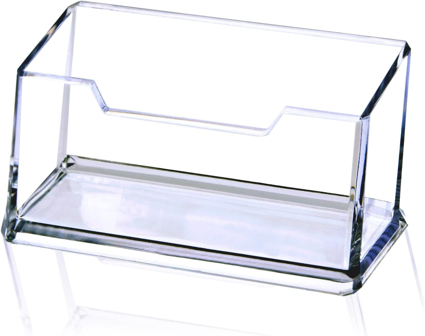 Clear Acrylic Business Card Holder, Name Card Organizer for Desk Fits 50 Business Cards