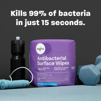 Zogics Antibacterial Wipes – Disinfecting Wipes for Sanitizing and Cleaning Surfaces and Equipment, EPA Registered Antibacterial Cleaning Wipes (1,600 Count – 2 Rolls of 800 Wipes)