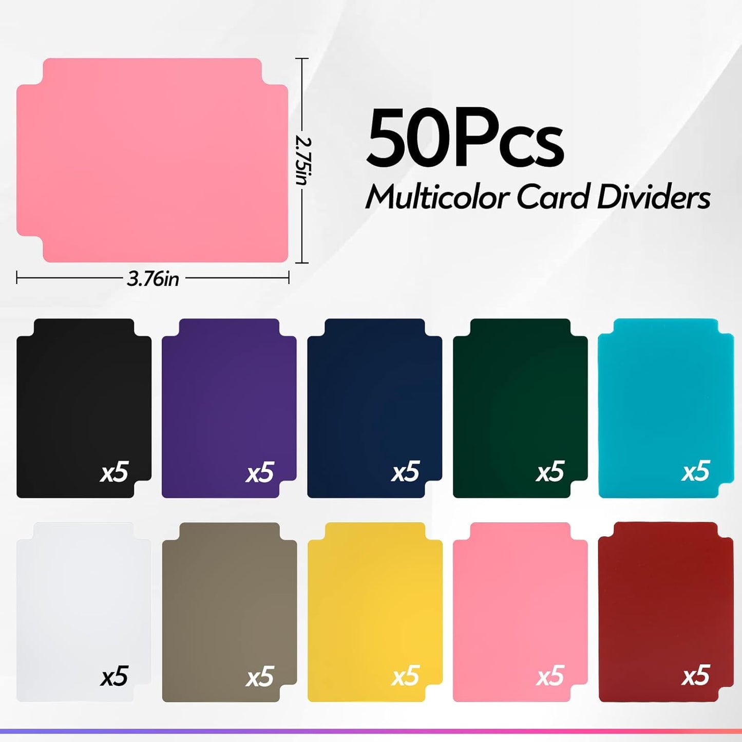 ZLCA Trading Card Dividers with Tabs 2.75 x 3.76 Inch (50, Corlorful)