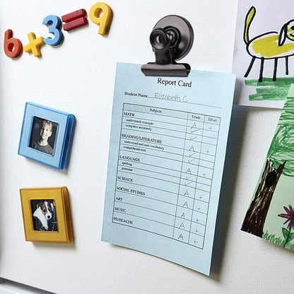 VNDUEEY 50 Pack Fridge Magnets Refrigerator Magnets, Magnetic Clips for Whiteboard Locker, Magnetic Paper Clips, Paperclip Dispenser Magnet Clips for Desk, School, Office (Black)