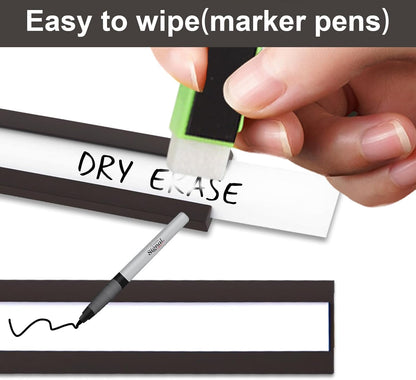 50 Pack Magnetic Label Holders, 'C' Channel Magnets Card Holders with Dry Erase Insert Label Card for Metal Racks and Shelves (0.5" x 3")