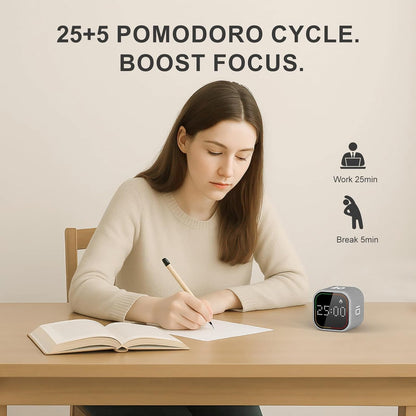 REACHER Fast Custom Pomodoro Timer Cube | Productivity Timer | Small Visual Cube | Silent, Vibrate Reminder | Adjustable Sound Alert | Magnetic, Visual Countdown | for ADHD, Study, Kitchen, Classroom
