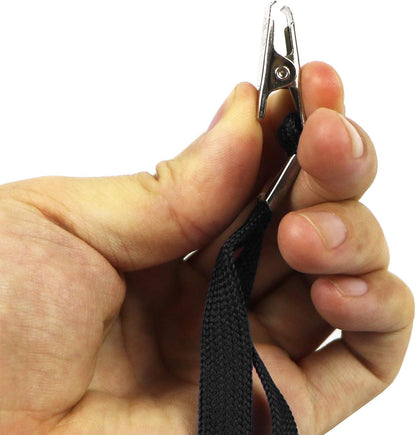 Badge Lanyards Neck Bulk Cruise Lanyards Black Lanyard with Clip for ID Card Name Tags Badge Holders (Black, 100 Pack)