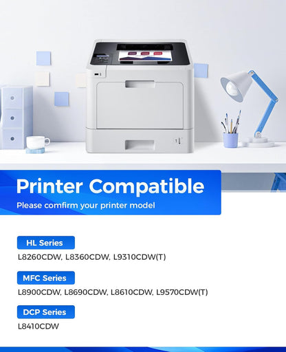TN436 Toner Cartridge Set 4-Pack Replacement Compatible for Brother TN-436 TN433 TN431 MFC-L8900CDW MFC-L8690CDW HL-L8360CDW HL-L8260CDW MFC-L8610CDW MFC-L8905CDW MFC-L9570CDW HL-L8360CDWT Printer Ink