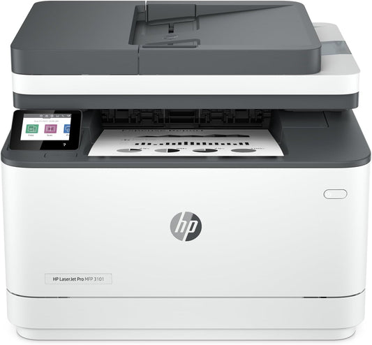 HP LaserJet Pro MFP 3101fdw Wireless Black & White All-in-One Laser Printer, Scanner, Copier, Fax, Best-for-Office (3G628F)