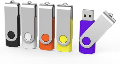 32GB Flash Drive Aiibe 5 Pack 32GB USB 3.0 Flash Drive Memory Stick Thumb Drive 32GB 3.0 USB Drives (32G, 5 Mixed Colors: Black Red Yellow White Purple)