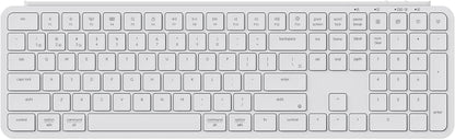 Keychron B6 Pro Ultra-Thin Wireless Keyboard, Full-Size ZMK with Numeric Keypad Quiet Typing, 2.4 GHz/Bluetooth 5.2/Wired Connection Long Battery Life, Compatible with Mac Windows Linux - Ivory White