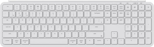 Keychron B6 Pro Ultra-Thin Wireless Keyboard, Full-Size ZMK with Numeric Keypad Quiet Typing, 2.4 GHz/Bluetooth 5.2/Wired Connection Long Battery Life, Compatible with Mac Windows Linux - Ivory White