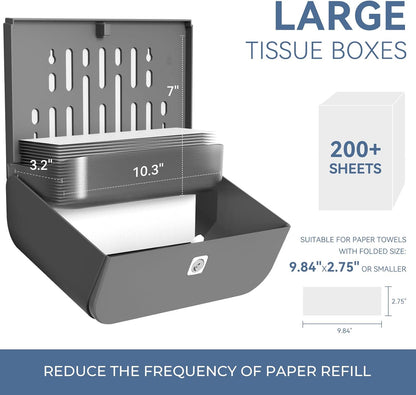 Commercial Paper Towel Dispenser Wall Mount Adhesive Multifold Trifold cFold Folded Paper Hand Towel Dispenser for Bathroom 10.7" L x 3.7" W x 8" H