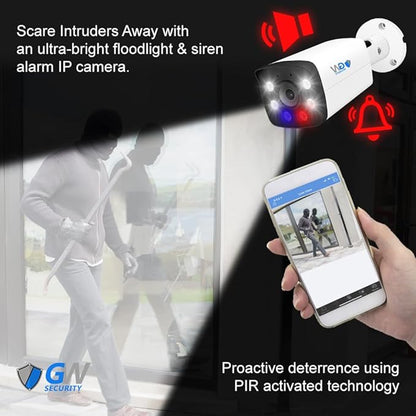GW Security 32 Channel 8MP 4K Full-Time Color Night Vision NVR Security Camera System with (24) Two-Way Audio PoE Outdoor Cameras, AI Human & Cars Detection with Alarm Lights
