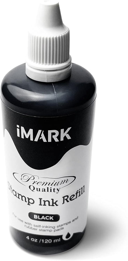 Premium Refill Ink for Self-Inking Stamps, Daters and Stamp Pads (4 oz, Black)