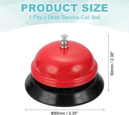 uxcell Desk Service Call Bell, 3.35 Inch Metal Dinner Service Bell Ring for Hotel Restaurant Reception Area and Wedding Party Events, Red