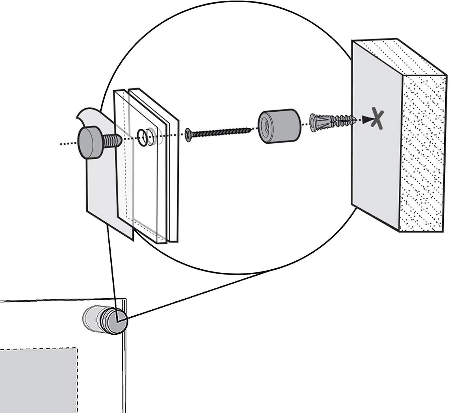 Azar Displays 105508 Floating Acrylic Wall Frame with Silver Stand Off Caps:11" x 17" Graphic Size. Overall Frame Size: 15" x 21"