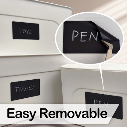 170Pcs Black Removable Labels for Jars,for Storage Bins,for Food Containers with 2 Liquid Chalk Marker(Black)