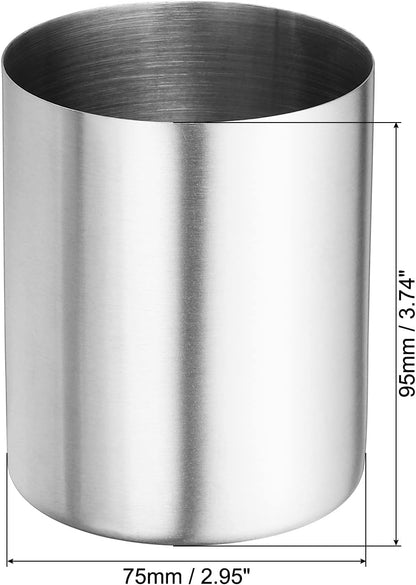 PATIKIL Pencil Holder, 3 Pack Pen Holder for Desk Stainless Steel Pencil Holders Cup Organizer Makeup Brush Holder for Desk Accessories, Silver