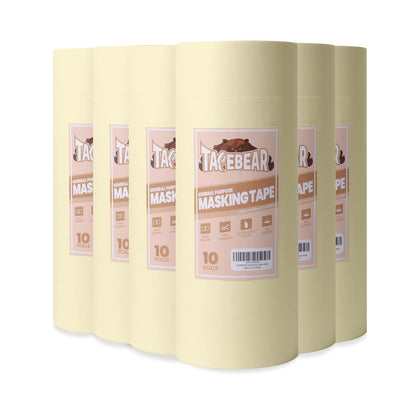 60 Rolls General Purpose Masking Tape 0.7 Inches x 60 Yards, Beige White Painters Tape for Painting, Labeling, DIY Arts Crafts, Home Office School Projects