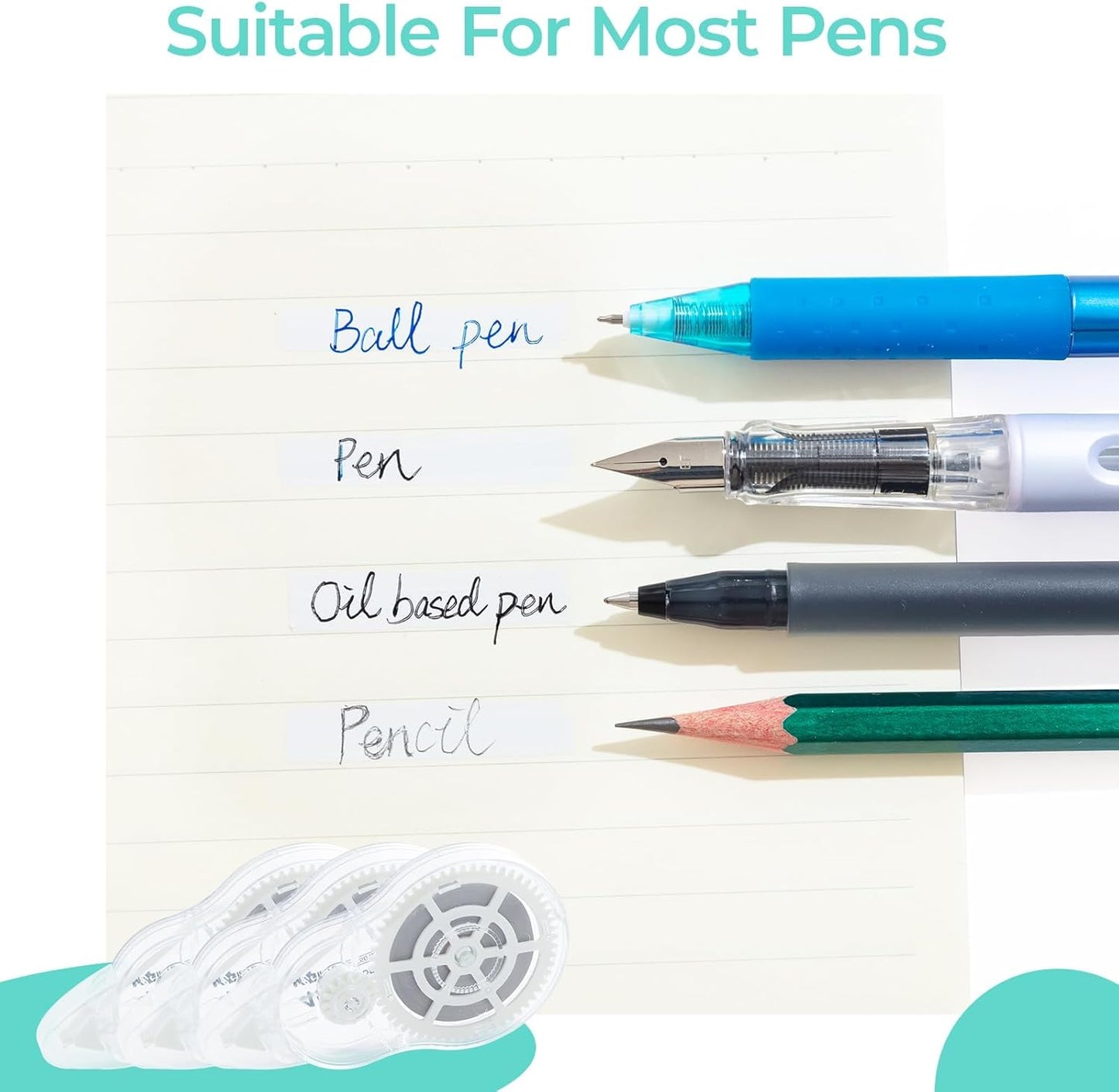 M&G 5 pack Correction Tape，131.2 Feet correction tape, Total 656FT/200M, Easy to Use Applicator for Instant Corrections, Study Supplies and Office Products