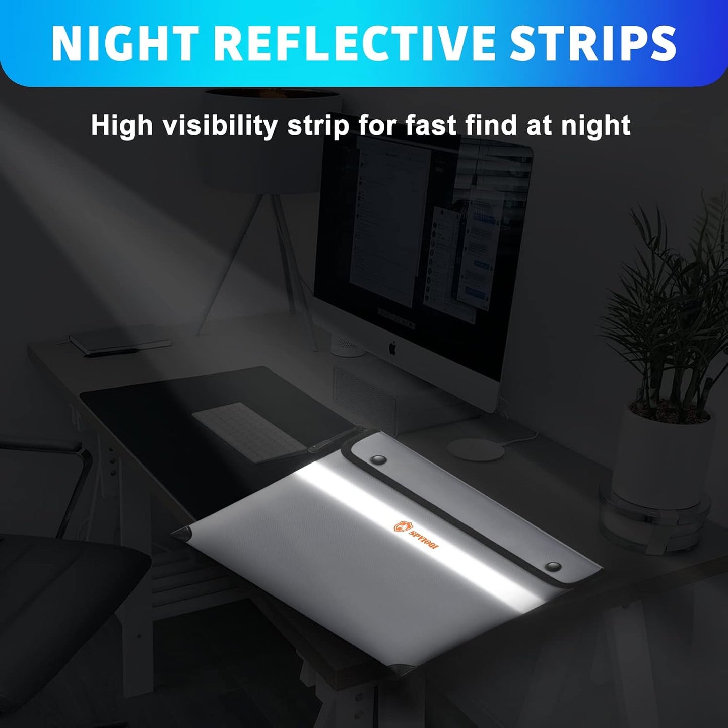 Upgraded 5200°F Fireproof Document Bag with Heat Insulated, Water Fire Proof Bag with Zipper,8 Layers of Functional Materials and Reflective Strip, Fireproof Money Bag for Cash/Documents/Valuables