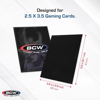 BCW Deck Guard - Double Matte Card Sleeves | 500 Count Box (10 Packs of 50 Sleeves) |Acid-Free, No PVC | Fits 2.5" x 3.5" Game Cards | Archival Safe Sleeves for Card Protection (Black)