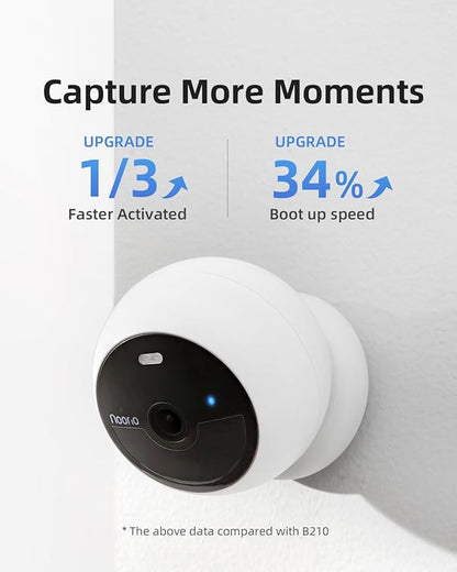 Noorio B211 Security Camera Indoor Outdoor Wireless 2K+ Bluetooth Camera for Home Security, Motion Activated Security Camera Spotlight Color Night Vision 16GB Local Storage Work with Alexa Magntic