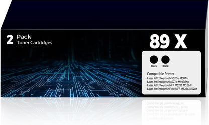 89X Black Toner Cartridges Replacement for HP 89X 89A CF289X CF289A Toner for Laser Jet Enterprise M507dn, M507n, M507x, M507dng, MFP M528f, M528dn, M528c, M528z, M507 M528 Series Printer, 2 Pack