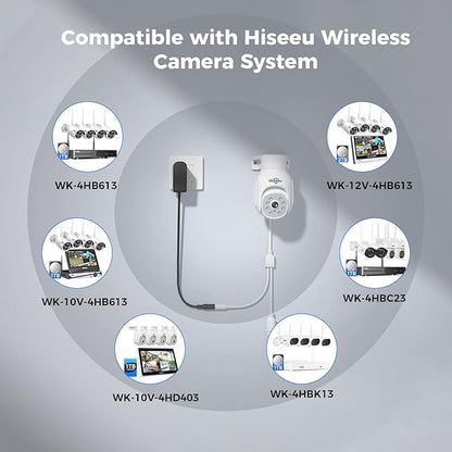 Hiseeu 5MP Wireless Outdoor Security Camera, WiFi Surveillance PTZ Camera with Color Night Vision, Motion Detection, Siren & Light Alarm, 2-Way Audio, IP66 Waterproof, Works with Echo Show (Black)