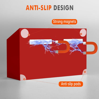 BEYGORM Magnetic Dry Erase Marker Holder for Whiteboard,Non-slip Acrylic Magnet Pen Holder for Fridge Refrigerator,Locker Organizer for Work,Locker Accessories,Pencil Cup for Desk(Red)