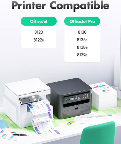 923e Ink Cartridges Combo 4-Pack High Yield with Chip Replacement for HP 923 923e 923XL Ink Compatible with OfficeJet Pro 8135e 8138e 8139e 8122e 8120 8123 8130 8133 Printers Black Cyan Magenta Yellow