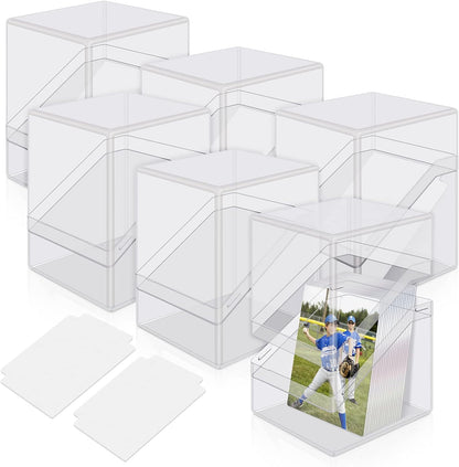 Mlikero Card Deck Cases, 6 Pack Acrylic Commander Deck Box Holding 100+ Sleeved Cards with 6 Dividers, Clear Card Storage Box Fit for MTG, TCG, Sports Cards