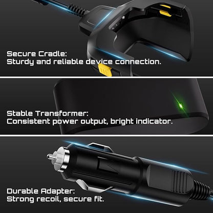 Fast Charging Car Charger Cable for Zebra Symbol TC77 TC70 TC72 TC75 TC70X TC75X TC700H TC700K TC77HL TC720L Barcode Scanners - Fully Charges in Just Over 4 Hours - CHG-TC7X-CLA1-01