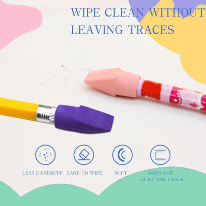 PRALB 400pcs Pencil Top Eraser Bulk Caps for Pencils,Chisel Shape Erasers Toppers for Party Favors Games Prizes, Pencil Top Erasers Cap for Home School Classroom Office