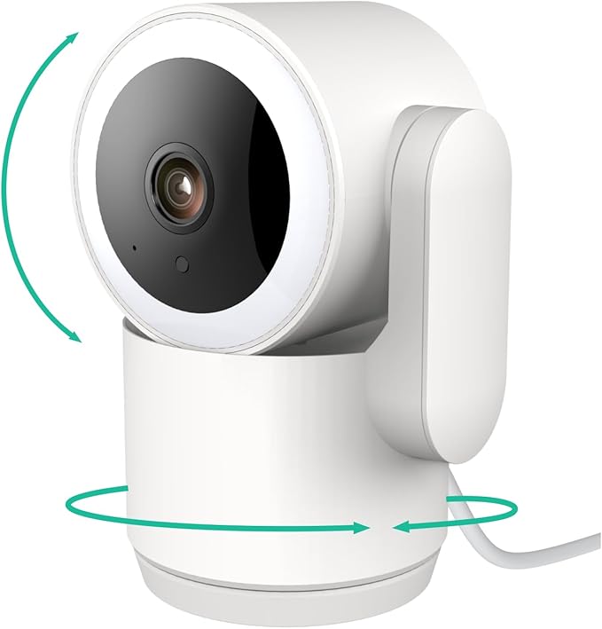Luna 2K Indoor Cameras for Home Security, 2.4GHz & 5GHz WiFi, 360-Degree Pan-Tilt, Built-in Spotlight, Human Auto Tracking, Siren, Pet/Dog/Baby Camera with Phone app, White (2025 Upgrade Version)