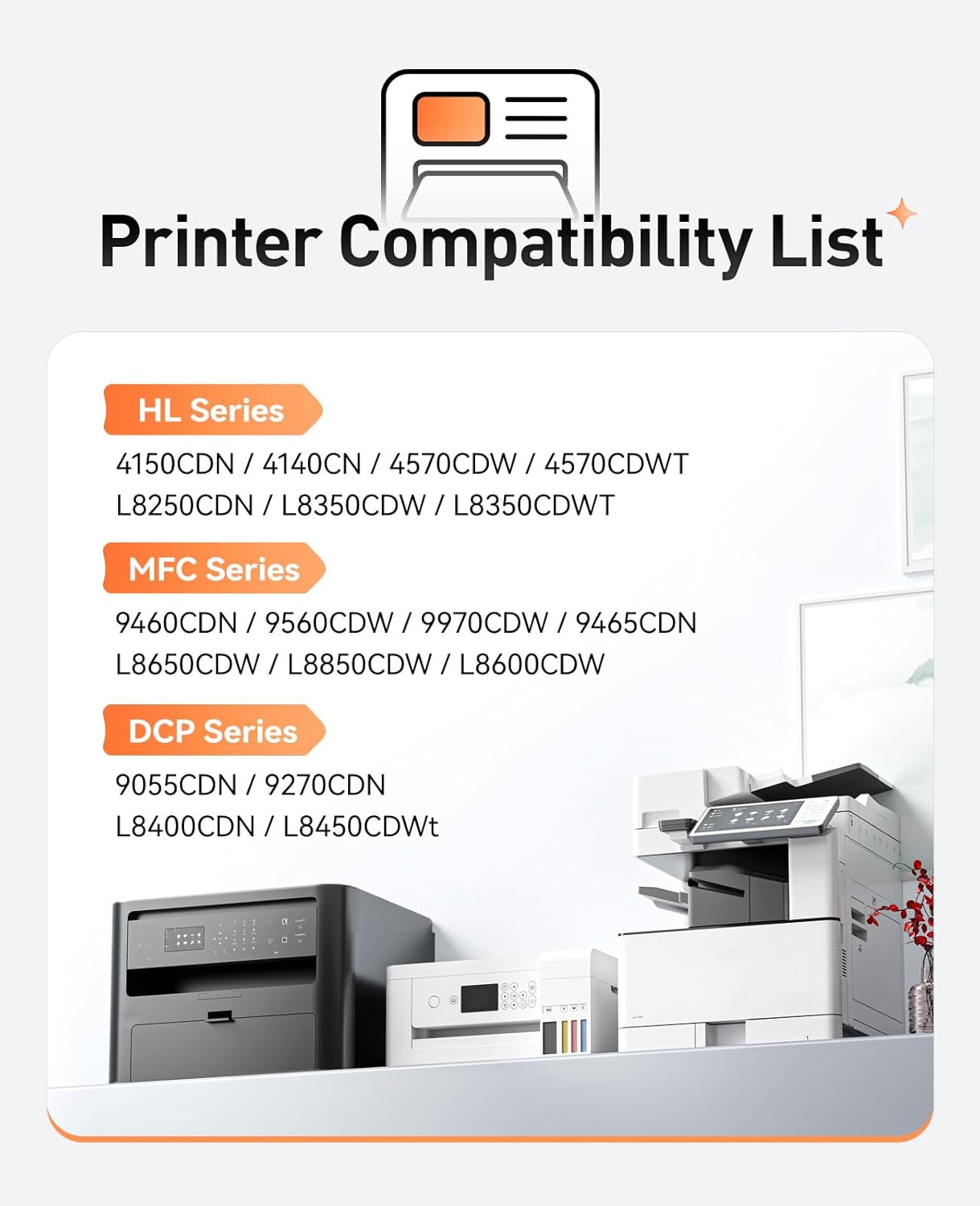 TN336 Toner Cartridge 4-Pack High Yield with Chip Replacement for Brother TN-336 Toner Cartridges Compatible with Brother HL-4150CDN L8250CDN MFC-9460CDN L8850CDW DCP-9055CDN 9270CDN L8400CDN Printer