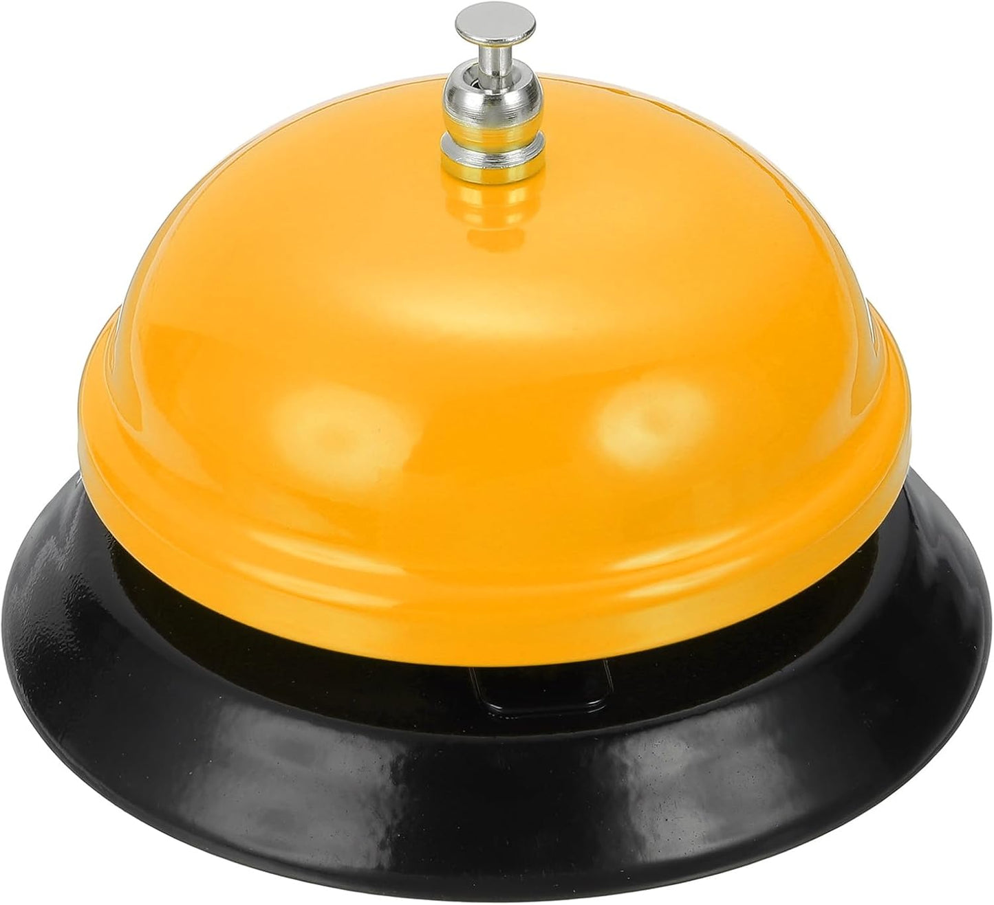 uxcell Desk Service Call Bell, 3.35 Inch Metal Dinner Service Bell Ring for Hotel Restaurant Reception Area and Wedding Party Events, Yellow