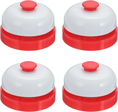 PATIKIL Desk Call Bell 2.5" Diameter, 4 Pcs Dinner Desk Front Bell for Service with Metal Anti-Rust Construction for Hotel Restaurant Reception Areas Office Warehouse, Red/White