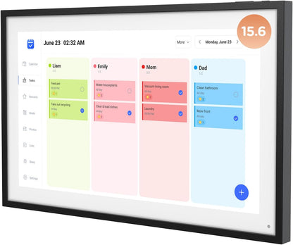 15.6 Inch Digital Calendar, Wall Electronic Desk Calendar, Full HD 1920 * 1080P IPS Touchscreen Interactive Display for Family Meal Planner Support - Streamline Household Organization